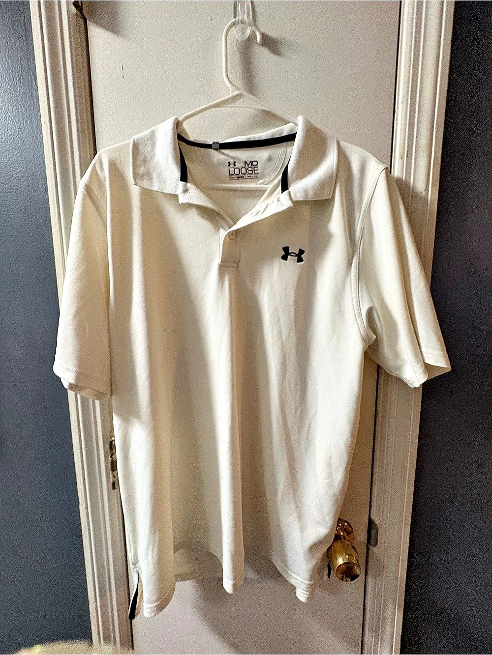 Under Armour HeatGear Loose Men's White Polo Size Medium